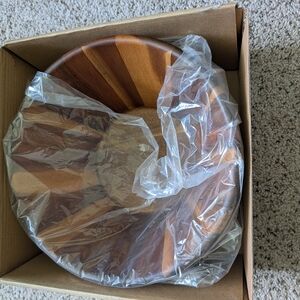 Pampered Chef Wooden Serving Bowl